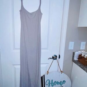 Elegant Gray Women's Flowy Sun Dress